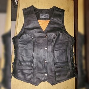 Dream apparel womens leather motorcycle vest Sz M
